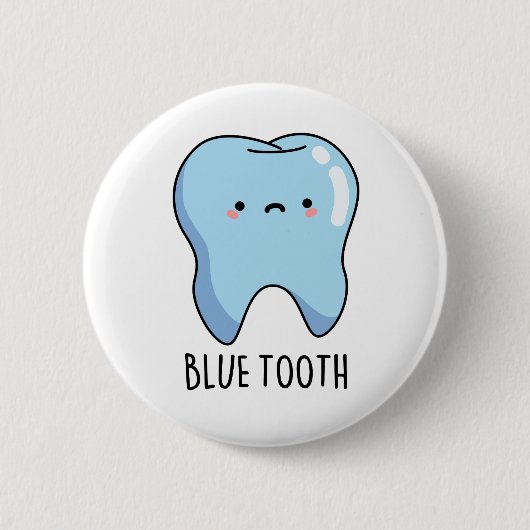 Bluetooth Funny Technical Blue Tooth Puff Button (Vorderseite)