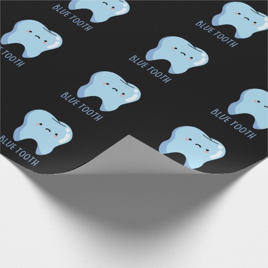 Bluetooth Funny Technical Blue Tooth Puff Dark BG Geschenkpapier (Ecke)