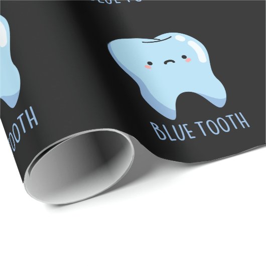 Bluetooth Funny Technical Blue Tooth Puff Dark BG Geschenkpapier (Rolleneckpunkt)