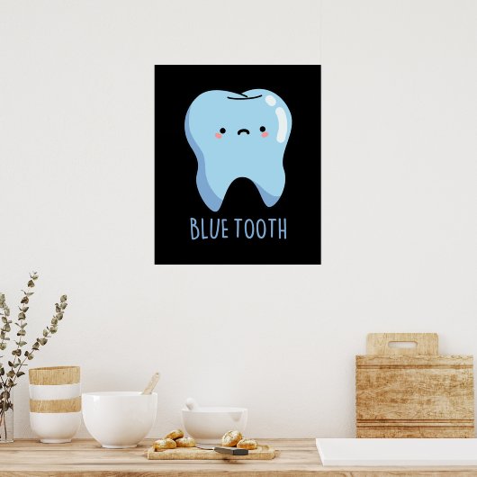Bluetooth Funny Technical Blue Tooth Puff Dark BG Poster (Küche)