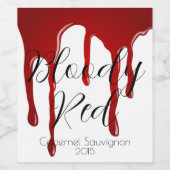 Bluetrinding-Horror Halloween-Design Weinetikett (Einzelnes Label)