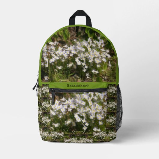 Bluets Tiny Blume Ölgemälde Personalisiert Bedruckter Rucksack (Vorderseite)