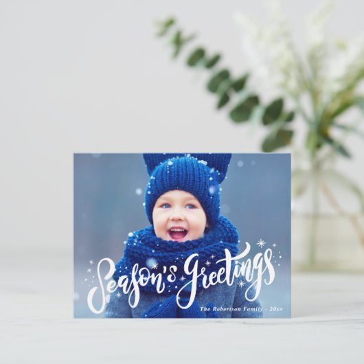 Blueurlaub der Saison Postkarte (Stehend Vorderseite)