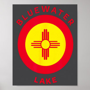 Bluewater Lake State Park New Mexico Nm Flagge Zia Poster