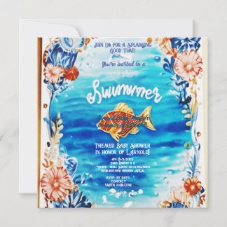 Bluewater-Schwimmer für Babydusche Einladung