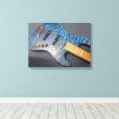 BlueWave Bass Gitarre-Leinwand Leinwanddruck (Insitu (Holzboden))
