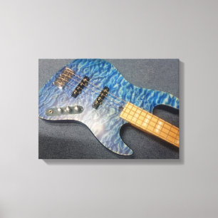 BlueWave Bass Gitarre-Leinwand Leinwanddruck