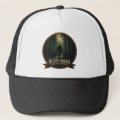 Bluff Creek - Bigfoot Country Abzeichen Design Truckerkappe (Vorderseite)