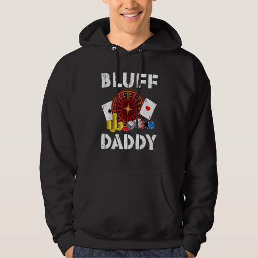 Bluff Daddy Game Playing Cards Funny Poker Hoodie (Vorderseite)