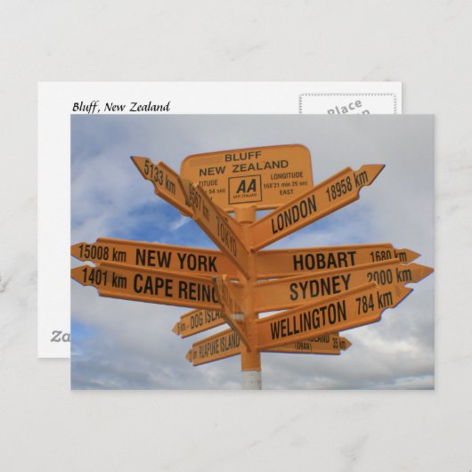 Bluff, Neuseeland Postkarte (Vorne/Hinten)