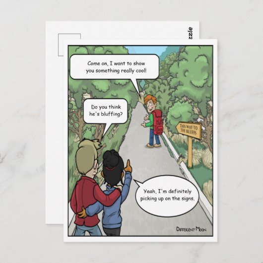 Bluffing Funny Postcard Postkarte (Vorne/Hinten)