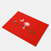 Bluffton Staat Mind Weihnachtsfeiertag Red Green Fußmatte (Schrägansicht)