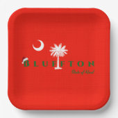 Bluffton Staat Mind Weihnachtsfeiertag Red Green Pappteller (Vorderseite)