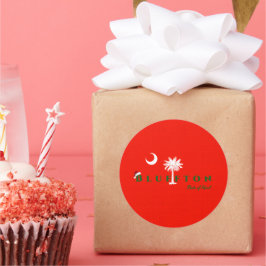 Bluffton Staat Mind Weihnachtsfeiertag Red Green Runder Aufkleber