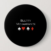 Bluffy Mcliarpants T - Shirt weiß Button (Vorderseite)