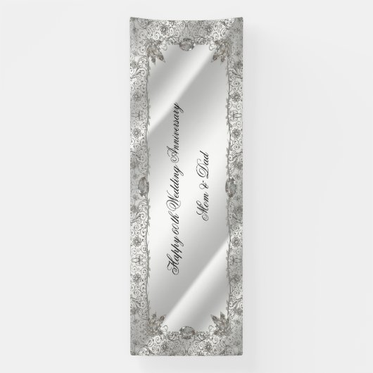 Blüh 60. Diamond Wedding Jubiläum Banner (Vertikal)