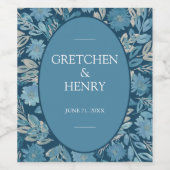 Blüh-Aquarellmalerei Hochzeitsweinlabel Weinetikett (Einzelnes Label)