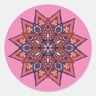 Blüh Boho Mandala Runder Aufkleber