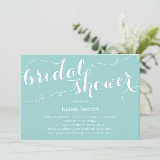 Blüh Chic Bridal Dusche Einladung (Stehend Vorderseite)