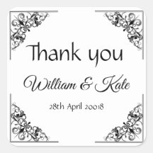 Blüh Corners Wedding danke Ihnen Etiketten Aufkleb