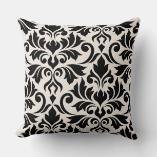 Blüh Damask Art. I 2Way Black + Cream Kissen