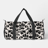 Blüh Damask Art I Black on Cream Duffle Bag (Vorderseite)