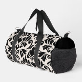 Blüh Damask Art I Black on Cream Duffle Bag (Rechte Ecke)