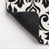 Blüh Damask Art I Black on Cream Mousepad (Ecke)