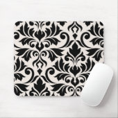 Blüh Damask Art I Black on Cream Mousepad (Mit Mouse)