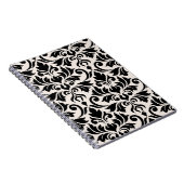 Blüh Damask Art I Black on Cream Notizblock (Rechte Seite)