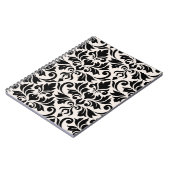 Blüh Damask Art I Black on Cream Notizblock (Linke Seite)