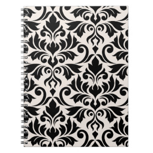Blüh Damask Art I Black on Cream Notizblock