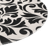 Blüh Damask Art I Black on Cream Schneidebrett (Ecke)