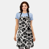 Blüh Damask Art I Black on Cream Schürze (Getragen)