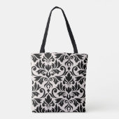 Blüh Damask Art I Black on Cream Tasche (Rückseite)