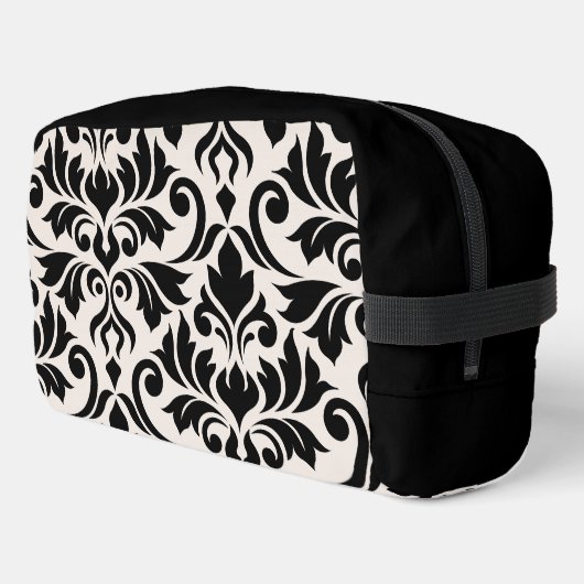 Blüh Damask Art I Black on Cream Waschbeutel (Linke Seite)