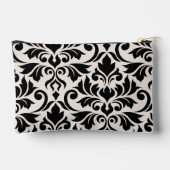 Blüh Damask Art I Black on Cream Zubehörtasche (Rückseite)