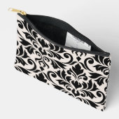 Blüh Damask Art I Black on Cream Zubehörtasche (Offen)