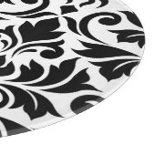 Blüh Damask Art I Black on White Schneidebrett (Ecke)