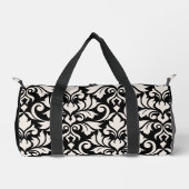 Blüh Damask Art I Cream on Black Duffle Bag (Vorderseite)