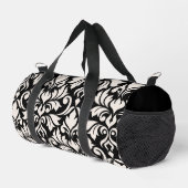 Blüh Damask Art I Cream on Black Duffle Bag (Rechte Ecke)