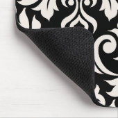 Blüh Damask Art I Cream on Black Mousepad (Ecke)