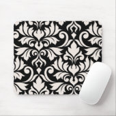 Blüh Damask Art I Cream on Black Mousepad (Mit Mouse)