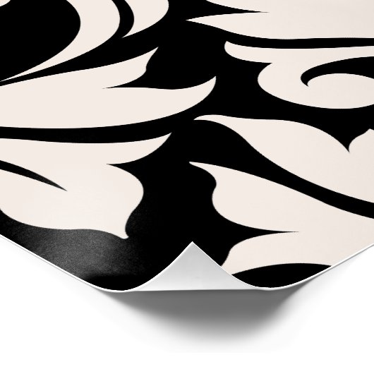 Blüh Damask Art I Cream on Black Poster (Ecke)