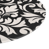 Blüh Damask Art I Cream on Black Schneidebrett (Ecke)