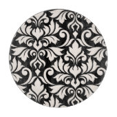 Blüh Damask Art I Cream on Black Schneidebrett (Vorderseite)