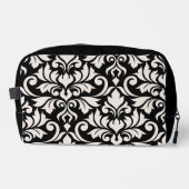Blüh Damask Art I Cream on Black Waschbeutel (Vorderseite)
