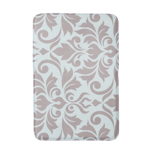 Blüh Damask Art I Taupe on Duck Egg Blue Badematte (Vorderseite Vertikal)