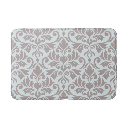 Blüh Damask Lg Muster Taupe auf Enteneier blau Badematte (Vorderseite)