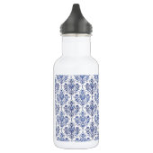 Blüh Damask Muster - blau Edelstahlflasche (Links)